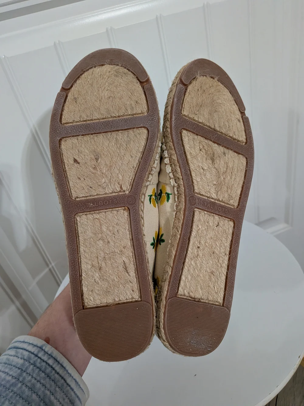 Talbots Izzy Lemon Knotted Canvas Espadrilles Flats